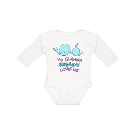 

Inktastic My Glamma Whale-y Loves Me Boys or Girls Long Sleeve Baby Bodysuit