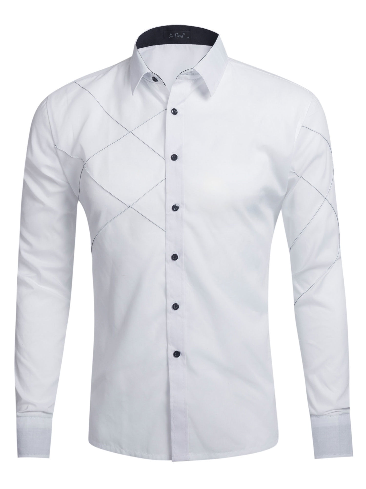 MANCLOS New Mens Casual Slim Dress 