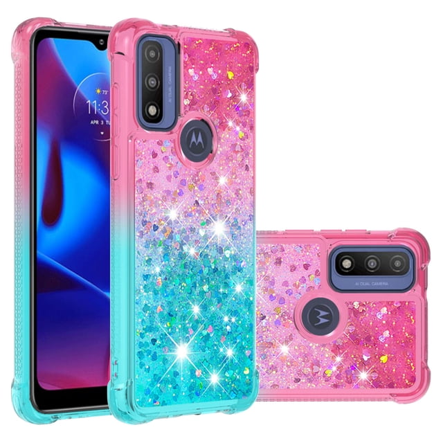 Funda para Motorola MOTO G Power 2022 Transparente con Brillos Carcasa Protectora Antigolpes con Glitter Brillante