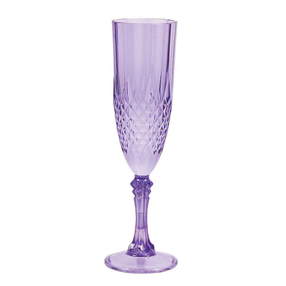 Plastic Purple Patterned Champagne Flute Party Supplies 12 Pieces