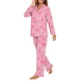 thumbnail image 2 of SCRAWLGOD Dog Paw Pajamas Women Long Sleeve Tops and Pants for Women Loungewear V Neck Pjs for Women Size 4XL 2-Piece Lounge Set Washable Button Front Pj, 2 of 7