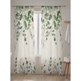 thumbnail image 5 of Sheer Curtains 84 Inches Long 2 Panels Set for Living Room, Sage Green Eucalyptus Semi Sheer Curtains for Windows, Farmhouse Weeping Leaves Linen Voile Window Treatments Rod Pocket Curtain, 5 of 7