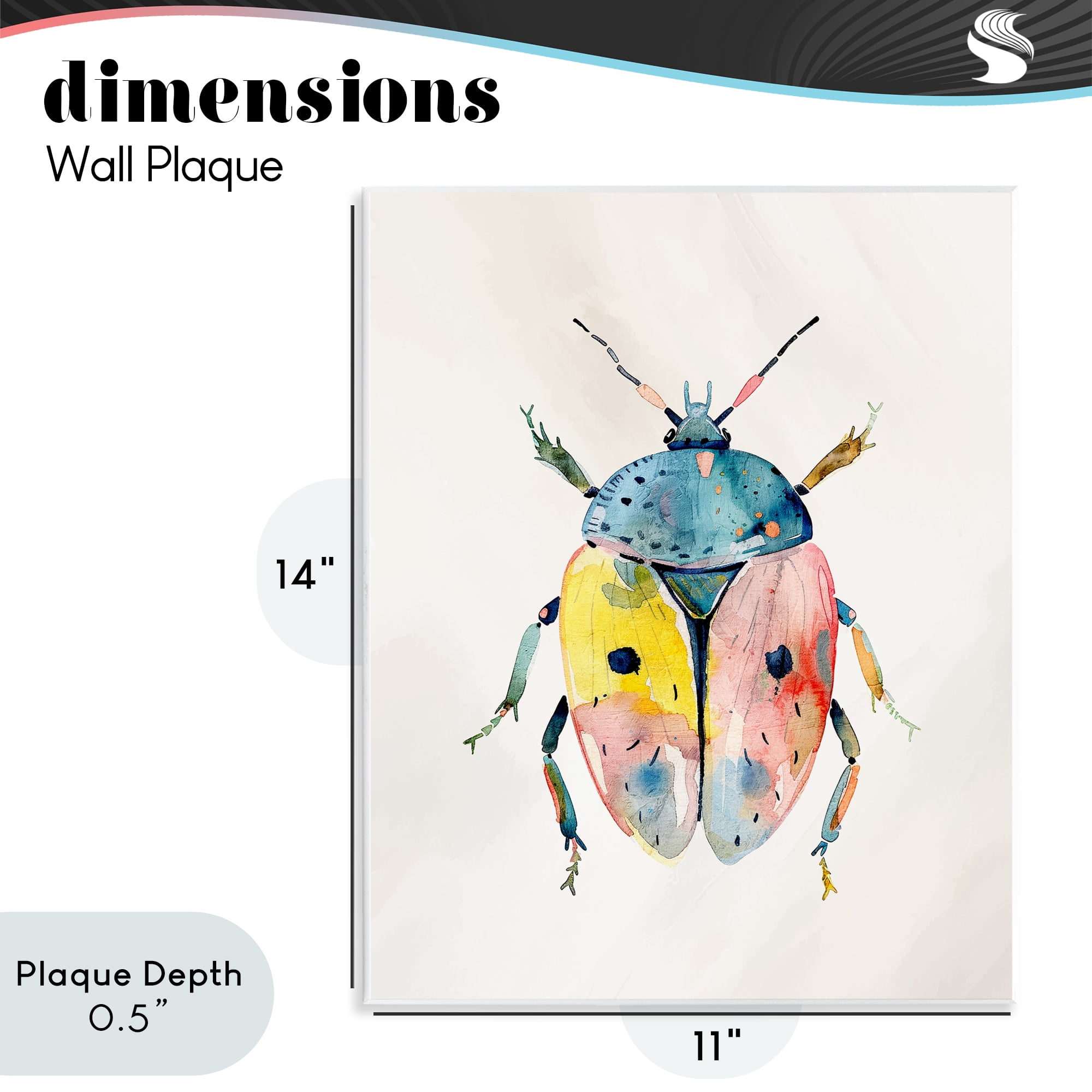 Stupell Industries Whimsical Boho Beetle Wall Plaque Art, design by Kim Allen