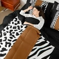 thumbnail image 4 of Castle Fairy Leopard Zebra Print Bedding Comforter Set 7pcs for Female Men Adults,Abstract Animal Print Queen Bedding Sets Super Cozy,Vintage Aesthetic Queen Sheet Sets,Lightweight Room Decor, 4 of 8