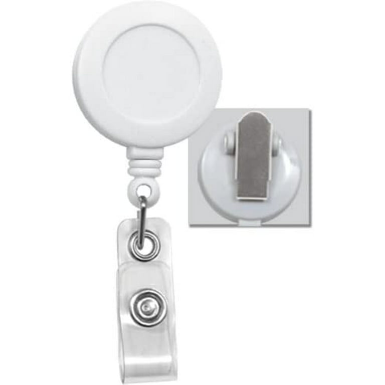Bulk 100 Pack White Badge Reels with Extra Tight Pinch Alligator