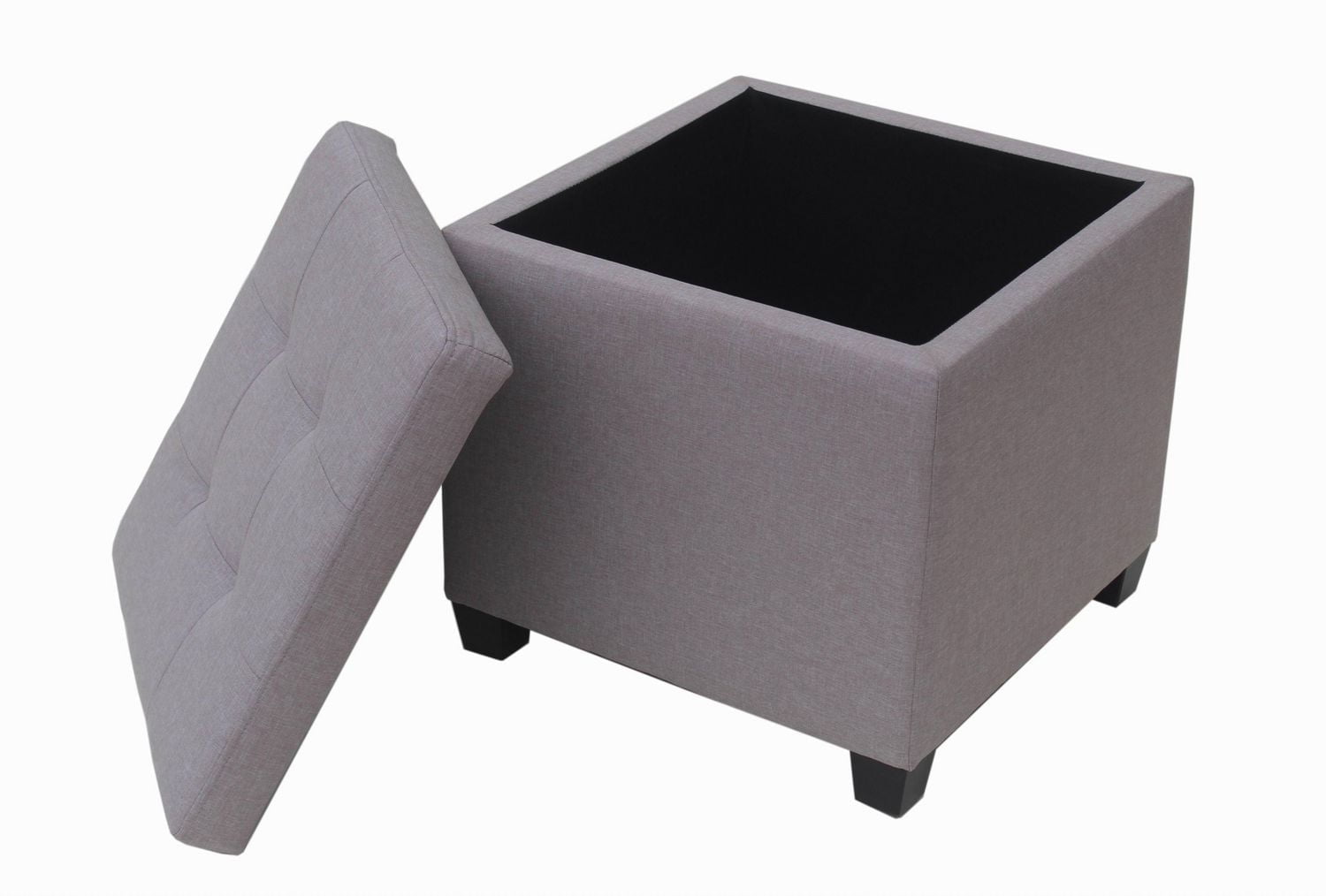 Ottomane de rangement hometrends en faux lin