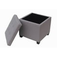 thumbnail image 5 of hometrends Faux Linen Storage Ottoman, 5 of 5