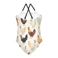 thumbnail image 2 of Girls' One-piece Swimsuit Cross Back Bathing Suit Beach Surfing Sizes 3T-10T Chickens Pattern, 2 of 9