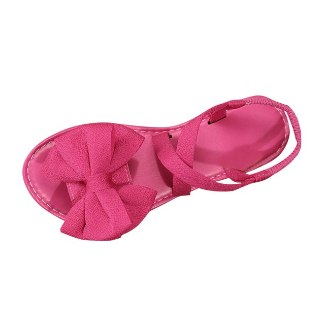 Sandales à Bout Ouvert pour Femmes, Détail Nœud, Talon Bas, Bride Réglable, Matériau Doux, Style Décontracté d'Été