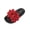 Red, variant on Black Ladies Peep Toe Flat Slippers Floral Decor Slip On Lightweight Footwear For Spring Summer Outdoor Indoor Daily Casual Long Time Wearing