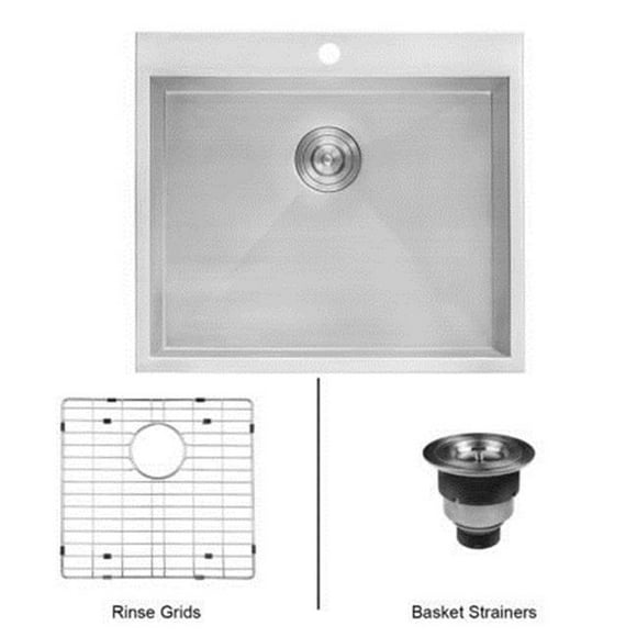 Ruvati 25 x 22 x 12 in. Topmount Laundry Utility Sink Deep 16 Gauge Stainless Steel