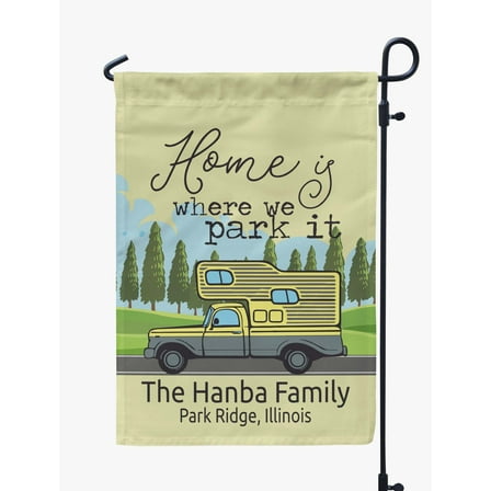 Printtoo Tan Home Is Where We Park It Class C Motorhome CampingFlagCustom Personalized Camping Flags For Campers Double Sided CampsiteFlag