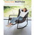 thumbnail image 6 of Outdoor Rocking Chair, Metal Patio Rocking Chair, Indoor Rocking Chair with Cushion, Papasan Rocking Lounge Chair, Comfy Modern Rocker Chair for Porch, Living Room, Garden, Lawn, Dark Grey, 6 of 9