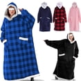 thumbnail image 4 of Sudaderas con capucha de alfombra de franela de gran tamaño para mujer, manta de TV usable, sudaderas de lana Sherpa con bolsillo de manga larga, Invierno, 4 of 4