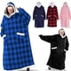 thumbnail image 4 of Sudaderas con capucha de alfombra de franela de gran tamaño para mujer, manta de TV usable, sudaderas de lana Sherpa con bolsillo de manga larga, Invierno, 4 of 4