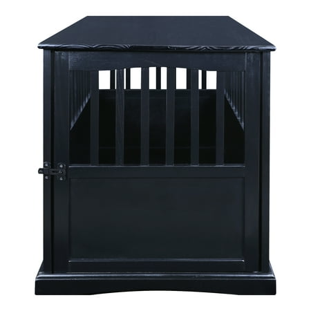 Newport Pet Dog Crate Furniture End Table, Black, 36"