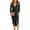 #03-Black, variant on Women's Winter Solid Maxi Dress Long Sleeve Deep V-Neck Sexy Slit Pleated Long Dress Fall Evening Party Cocktail Dresses