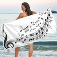 thumbnail image 6 of Coolnut Musical Notes Beach Towel Fast Drying Camping Towels Sand Free Beach Blanket Soft Absorbent Travel Sport Towel for Gym Bath Shower Swimming 31" x 71" Washcloth Gift, 6 of 7
