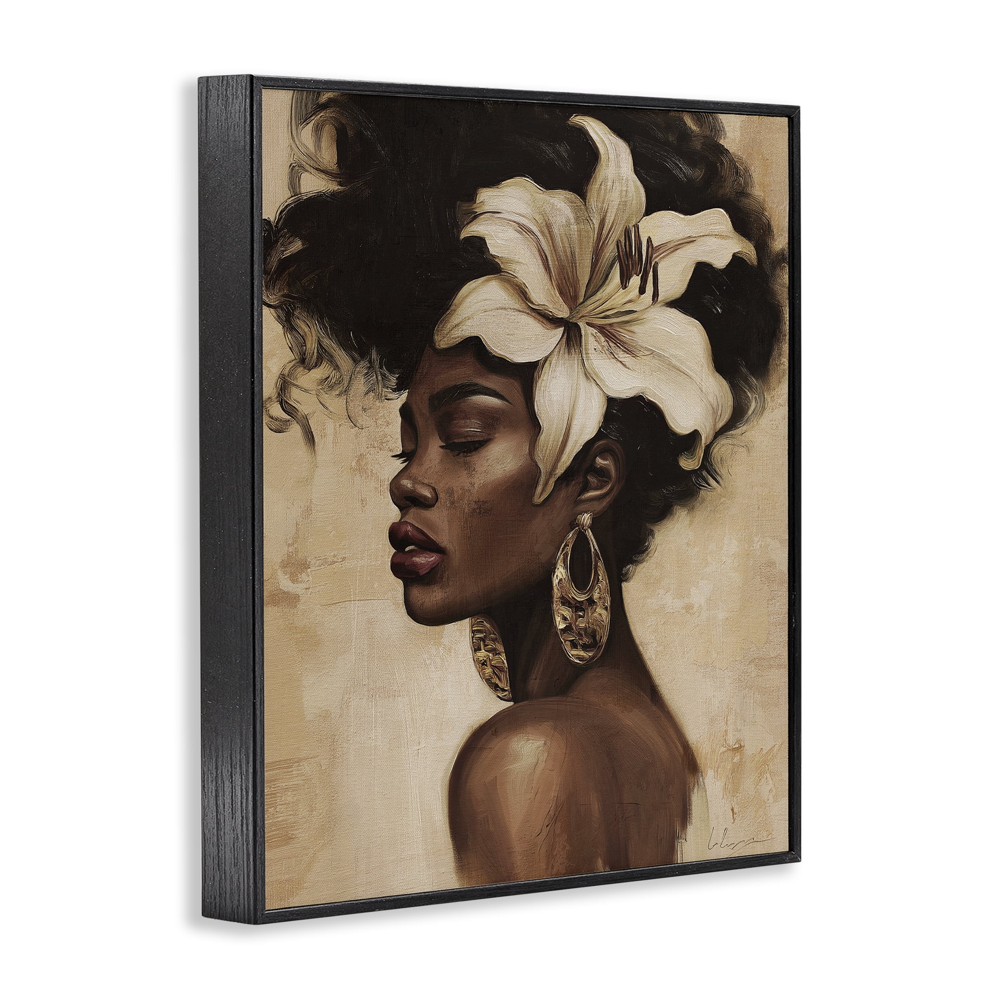 Stupell Industries Nocturne In Ivory Black Framed Giclee Art, design by Svetlana Aleynikova