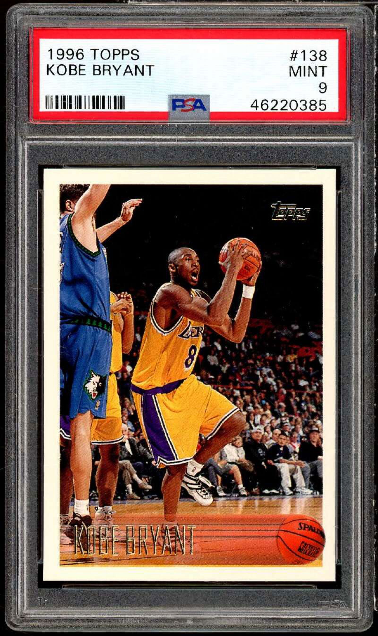 Kobe Bryant Rookie Card 1996-97 Topps #138 PSA 9 - Walmart.com