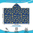 thumbnail image 2 of Cartoon Construction Vehicles Stars Hooded Bath Towel，60"x35" for Ages 3 To 12 Kids, Quick Dry Lightweight Soft Microfiber Hood Beach Towel Cover Up for Kids, 2 of 7