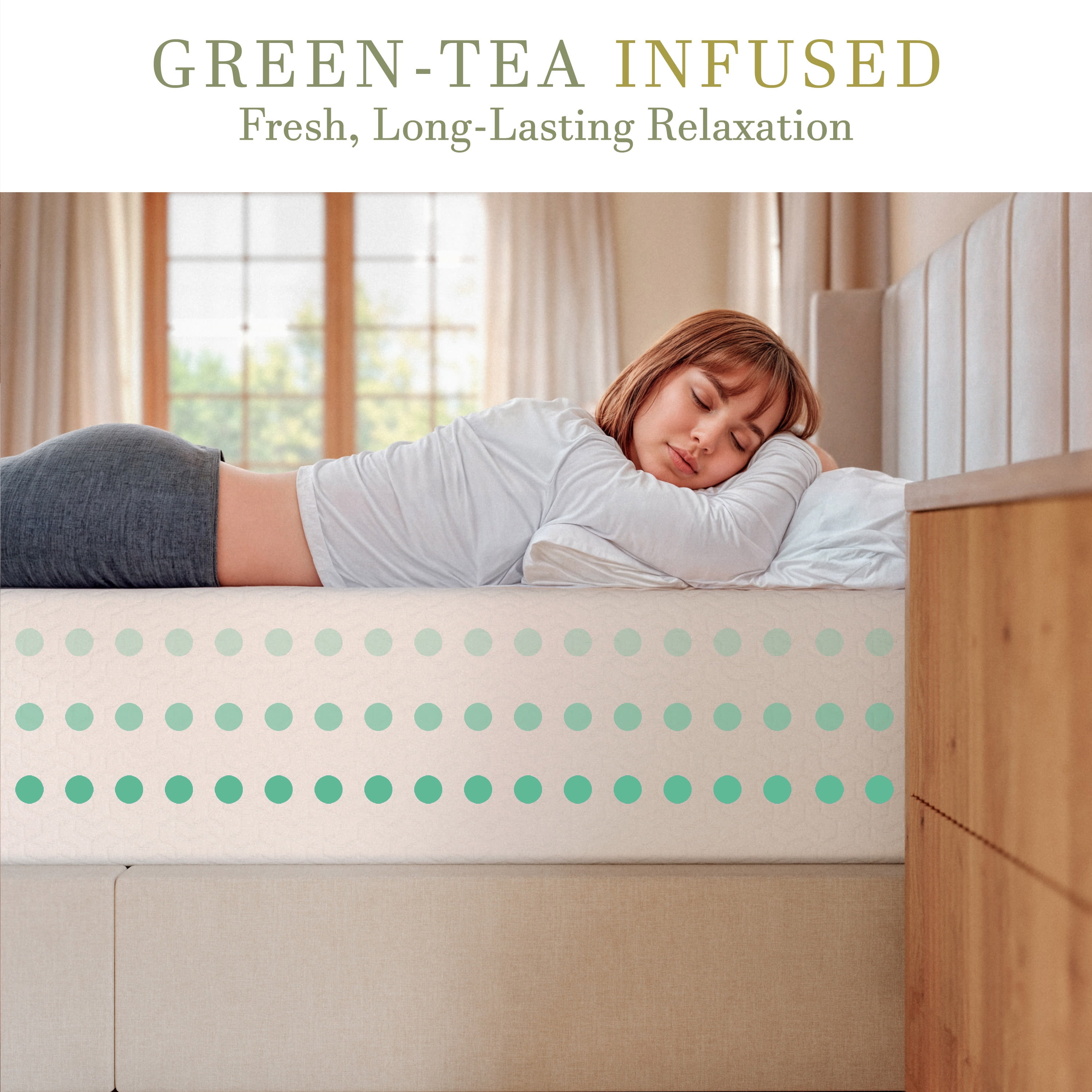 Merrick Lane Memory Foam 10 Inch Full Mattress in a Box with 4 Layers, Green Tea-Infused Foam, Air Circulation Foam, Cooling Gel, CertiPUR-US Certified Foam