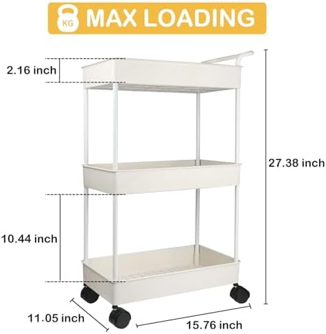 Baby Diaper Caddy, Plastic Movable Cart for Newborn Nursery Essentials Diaper Storage Caddy Organizer for Changing Table & Crib, Easy to Assemble