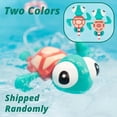 thumbnail image 2 of Baby bath water toy - 2 pack Pull-String Swimming Sea Friends Bath Toy, No Battery Mold-Free Anti-Rust Interactive Toy for Kids (Turtle with Swim Ring)（Red shell and skin color shell）, 2 of 3
