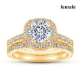 thumbnail image 3 of His and Hers Couple Rings Luxury Gold Color Women Rhinestones Zircon Rings Set Men Stainless Steel Ring Wedding Jewelry Gifts Male 6, 3 of 5