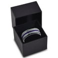 thumbnail image 3 of P. Manoukian Tungsten Wedding Band Ring 8mm for Men Women Purple Black Beveled Edge Brushed Polished Lifetime Guarantee Size 5, 3 of 4