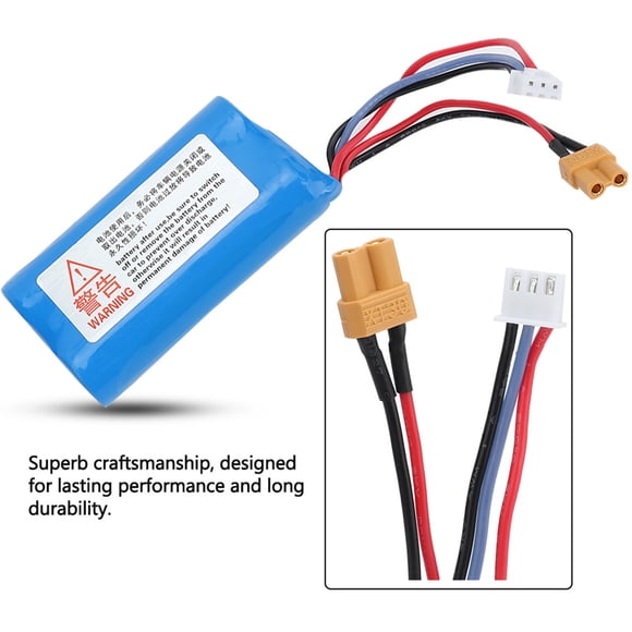 RC Car Lithium Battery, RC Car Lithium Battery Accessory Replacement for Excavator Engineering Vehicle