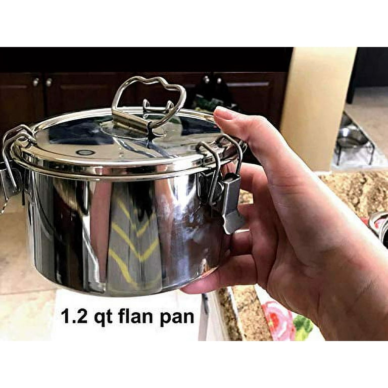 Flan Mold , Stainless Steel Flan Pan Mold with Lid(62 oz) Compatible with  Instant Pot 6 qt [3qt, 8qt avail] Flanera Flan Maker Quesillera Molde Para  Flan, Flaneras Moldes Con Tapa 
