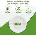 thumbnail image 3 of 100% Compostable Small Paper Plates 300 Pack 6 Inch Disposable Paper Plates Uncoated Biodegradable Made of Sugar Cane Fibers Perfect for Sandwich Cake and Snack, 3 of 3