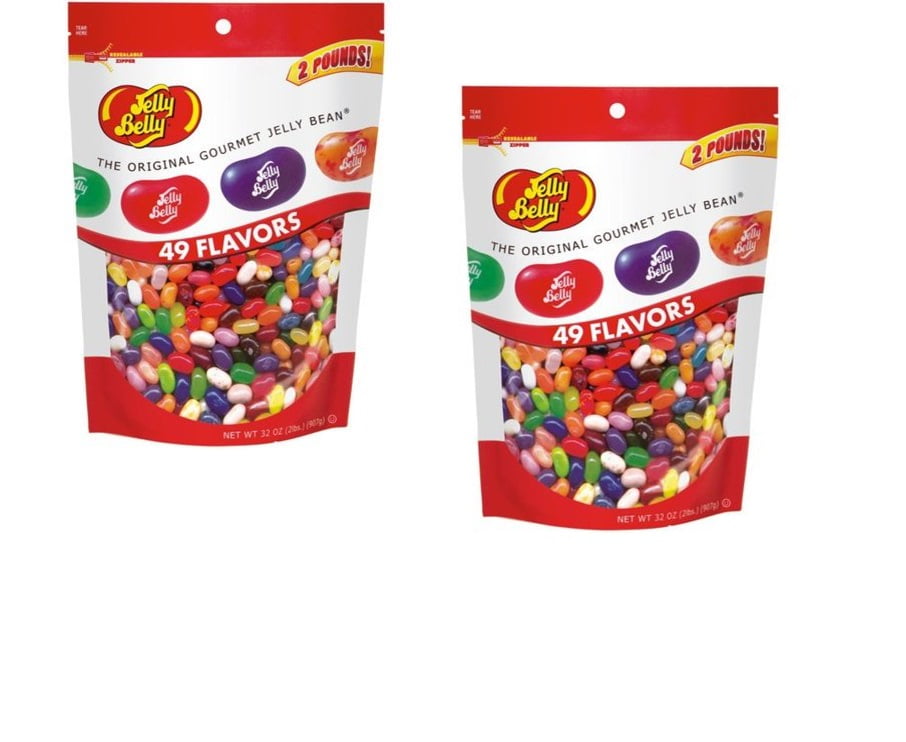 Jelly Belly 49 Assorted Flavors Jelly Beans, 2lb Bag 2 Pack