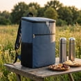 thumbnail image 7 of Thermal Lunch Backpack with Bottle Holders – 3-Layer Insulated Picnic Bag for Day Trip Park Beach, Lightweight Oxford Cloth, Shock-Absorbing Cushion, Easy to Carry, 7 of 7