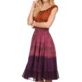 thumbnail image 4 of Sakkas Balayga Ombre Tie Dye Batik Adjustable Ruffle Tank Top Sleeveless Dress - Orange - OS, 4 of 4