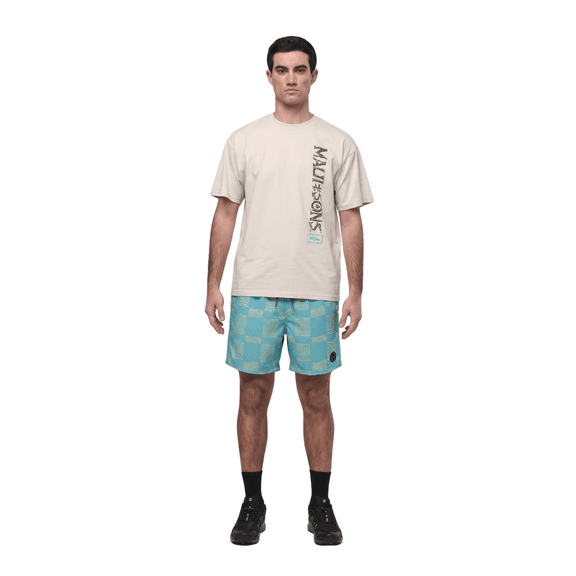 Maui and Sons Mens Boardshorts Uncarved Check Deep Ocean Swim Trunks