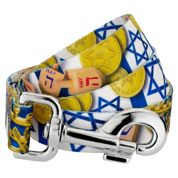 Country Brook Design® 5/8 inch Happy Hanukkah Dog Leash Limited Edition, 6 Foot