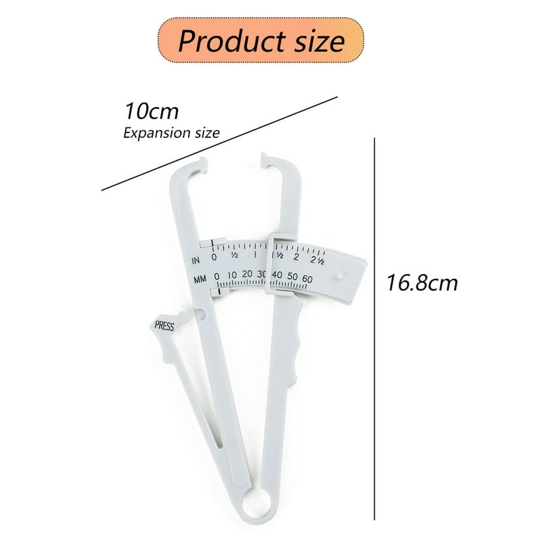 CintBllTer Body Fat Caliper and Body Measuring Tape, Skinfold Calipers and Body  Fat Tape Measure Tool for Accurately Measuring BMI Skin Fold Fitness and  Weight-Loss (White) 1 Pcs 