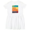 thumbnail image 3 of Inktastic Hockey Eat Sleep Ice Hockey Repeat Girls Toddler Dress, 3 of 5