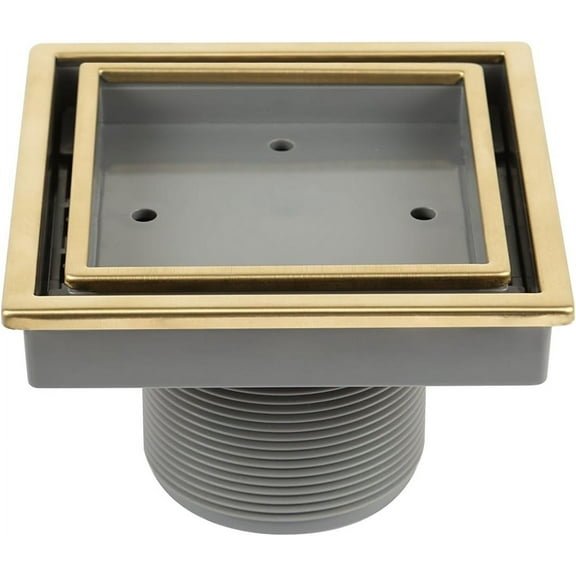 QM Drain Lagos Series Veil 4" Gold Square Drain - 88.300.04 GD