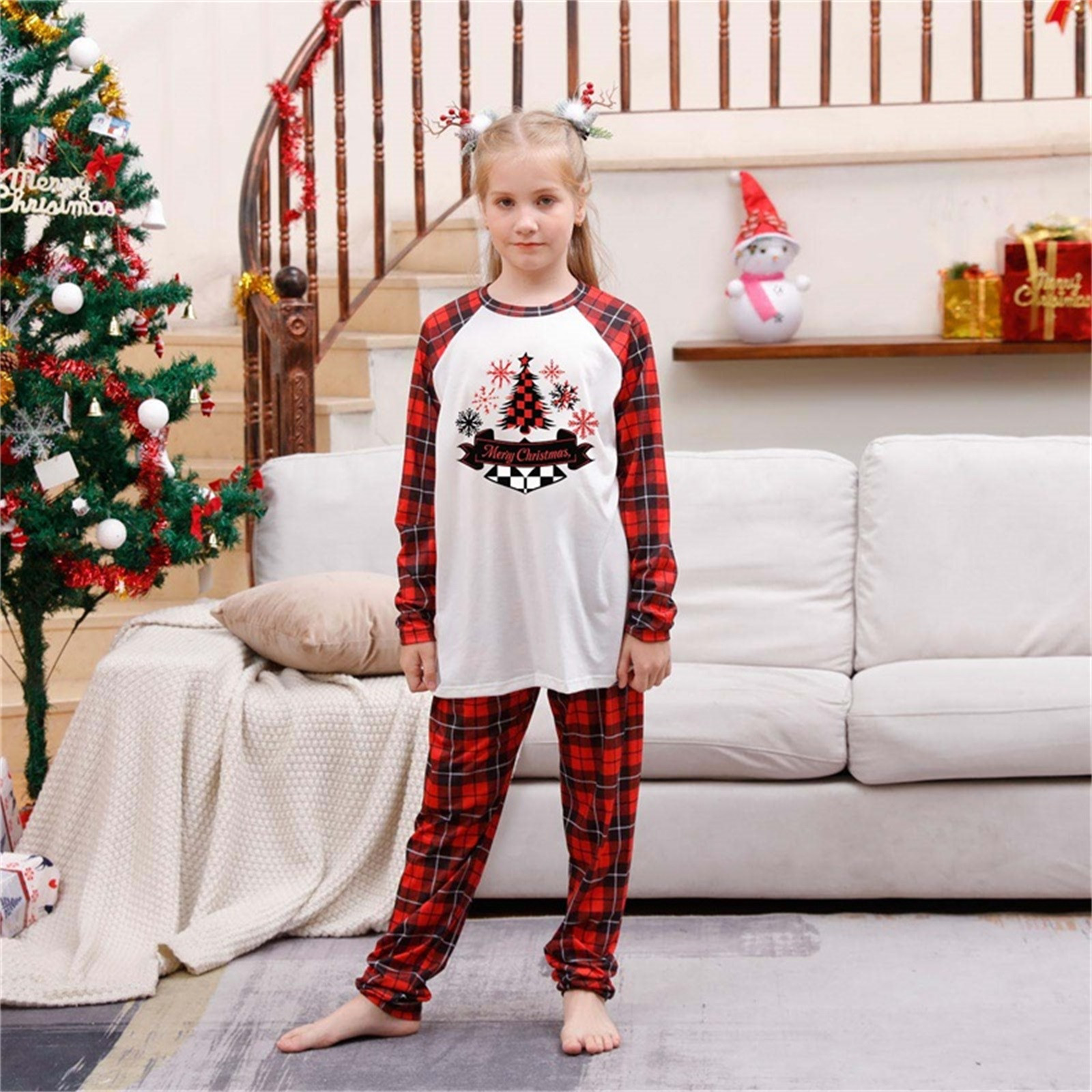 Pyjama Famille Noël En Flanelle à Carreaux - Matchy-matchy Pour Homme, Femme, Enfant Et Bébé - 100% Coton Doux
