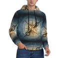 thumbnail image 2 of Kdxio Vintage Compass Print Mens Casual Hooded Collar Drawstring Hoodies Pullover Sweatshirts Casual Long Sleeve Shirts-Medium, 2 of 7