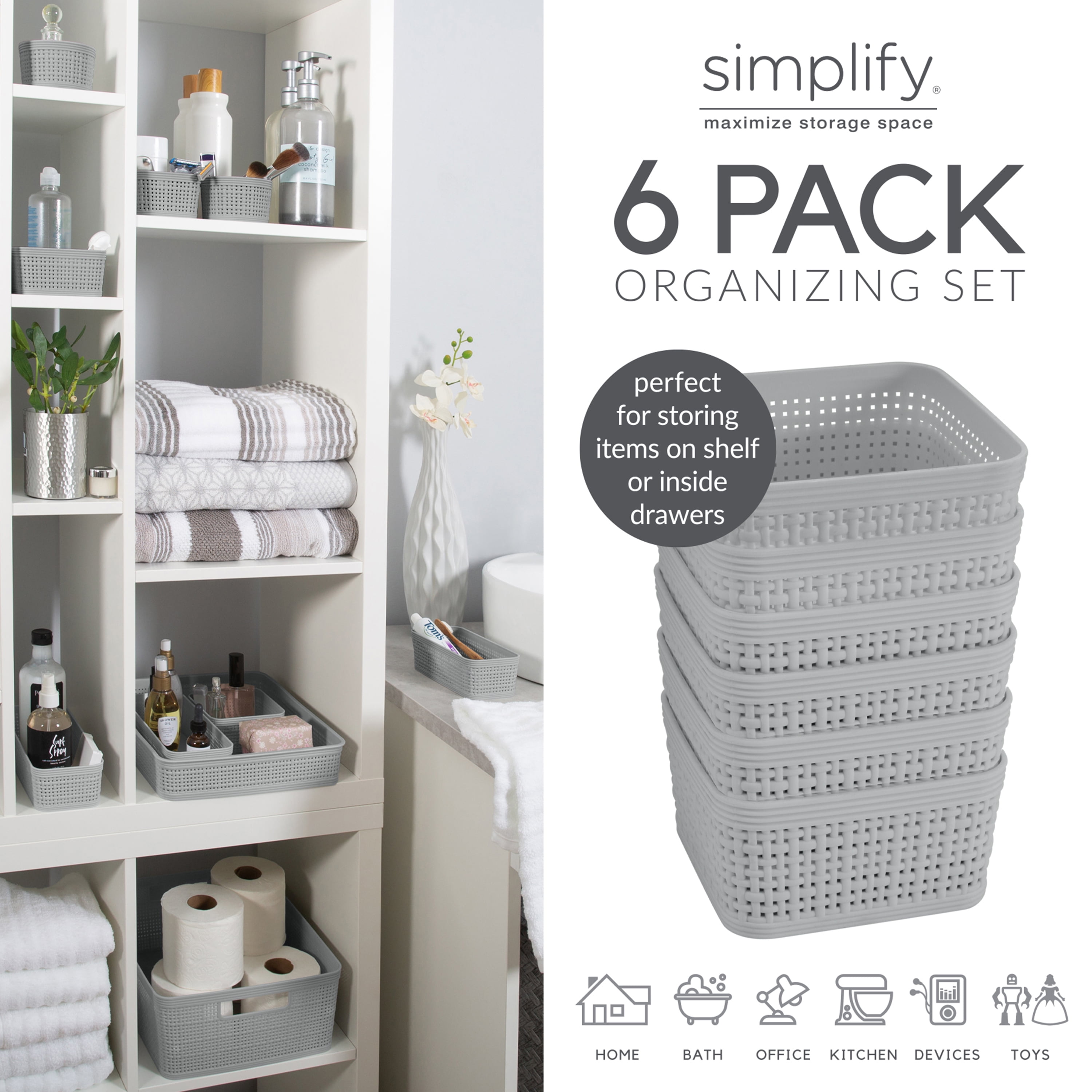 Simplify 6-Pack Organizing Set in White
