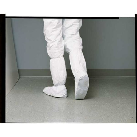 DuPont Tyvek IsoClean High Boot Covers with PVC Soles, Medium, White - 200 CA (251-IC444S-M)