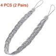 thumbnail image 3 of Curtain Tiebacks, Rope Tie Backs, 8pcs Curtain Tiebacks Magnetic Clip Rings Small Bead Weave Rope For Home Office Hotel Window Decorative Curtains Accessorie, 3 of 5