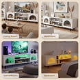thumbnail image 5 of Ktaxon Modern LED TV Stand with 2 Fluted Arched Doors, 63" Entertainment Center Media Gaming Console for 55/60/65" TVs with RGB Lighting, White, 5 of 12