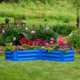 thumbnail image 2 of Sunnydaze Galvanized Steel L-Shaped Raised Garden Bed - Blue, 2 of 8