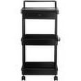 thumbnail image 2 of VEVOR 3-Tier Rolling Cart with Drawer - Lockable Wheels, Multipurpose Storage Organizer for Office, Kitchen, Living Room - Black, 2 of 12