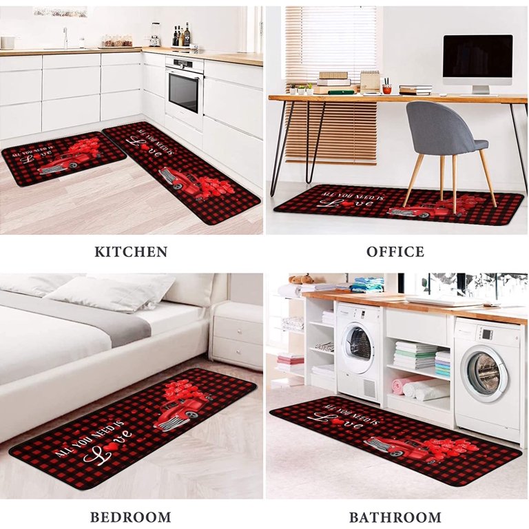 Artoid Mode The Kitchen is The Heart of The Home Kitchen Mats Set of 2,  Seasonal Cooking Sets Holiday Party Low-Profile Floor Mat for Home Kitchen  